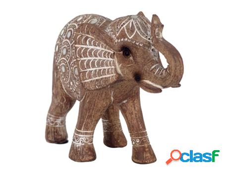 Figura Elefante Marrón de Resina 14*7*19cm Figura de