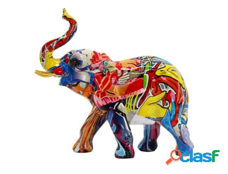 Figura Elefante Multicolor de Resina 20*8*20cm Figura de