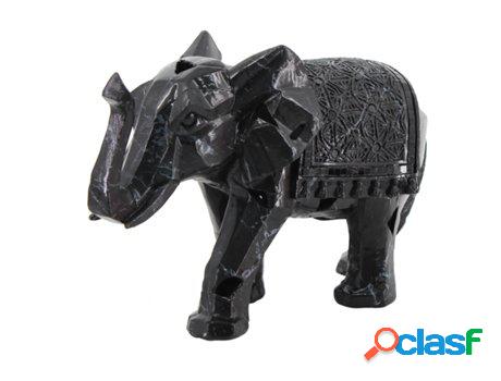 Figura Elefante Negro de Resina 19*12*29cm Figura de