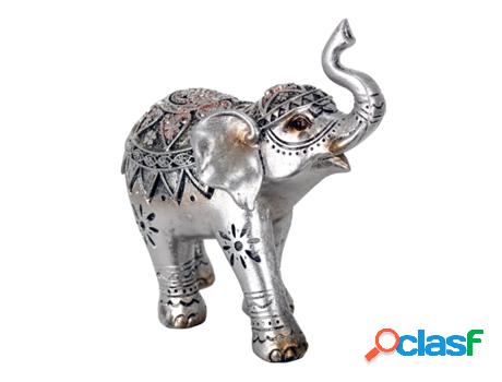 Figura Elefante Plateado de Resina 13*7*12cm Figura de