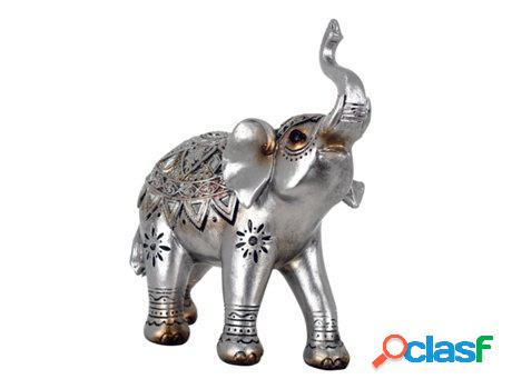 Figura Elefante Plateado de Resina 18*7*16cm Figura de