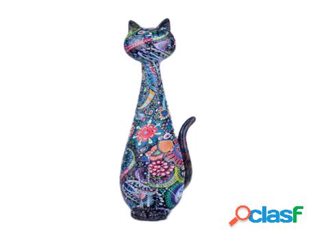 Figura Gato Negro de Resina 21X6X8cm Figura de Gato