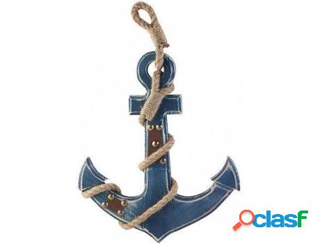 Figura HOGAR Y MÁS Ancla Decorativa Madera Pared Marinera