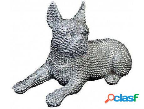 Figura HOGAR Y MÁS Perro Original Y Elegante En Plateado