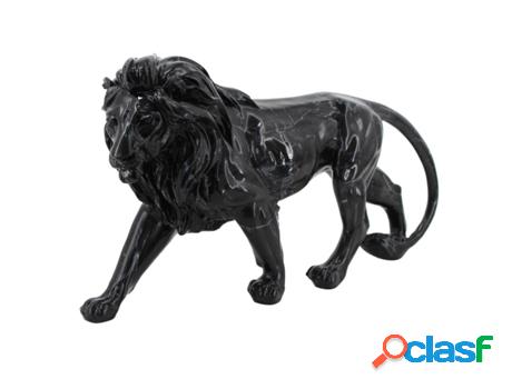 Figura León Negro de Resina 24*9*42cm Figura de Animal