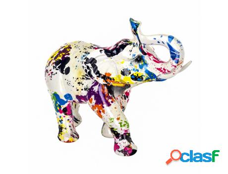 Figura de Elefante Multicolor de Resina 21*17*10cm