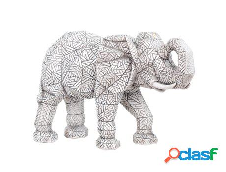 Figura de Elefante Plateado de Resina 21*12*35cm