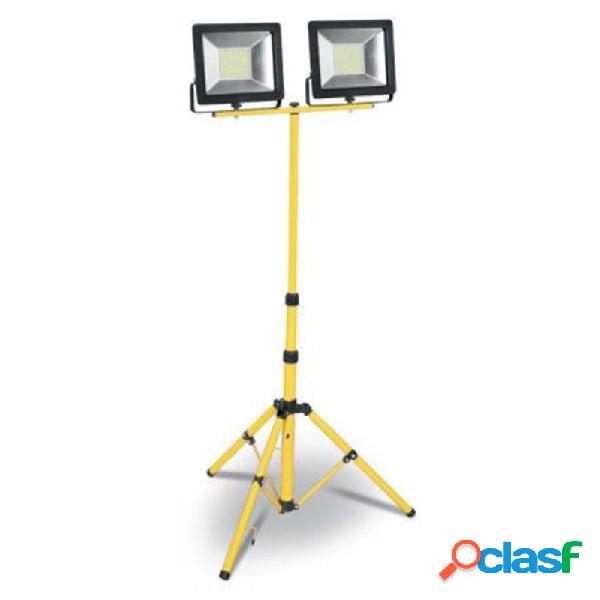 Foco proyector led plano matel 2 focos 50w 6400 k con