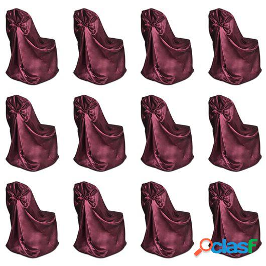 Funda de silla para banquete de boda 12 unidades burdeos
