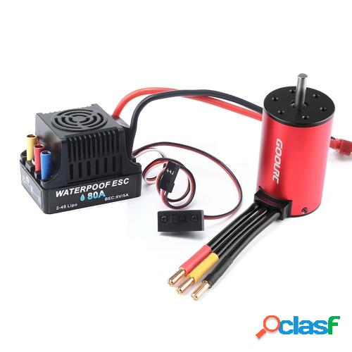 GoolRC 3660 3800KV Motor sin escobillas 80A ESC Controlador