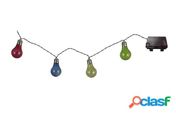 Guirnalda 10 luces color led a pilas 4.2m.