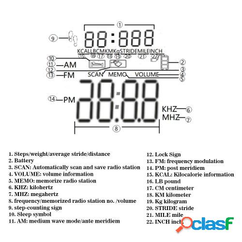 HRD-602 Receptor de radio portátil Radio FM / AM Pantalla