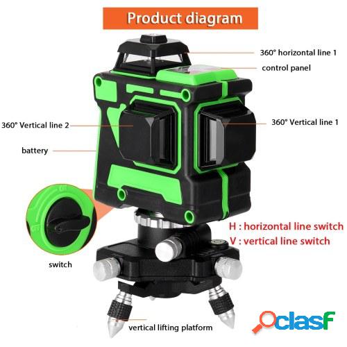 Herramienta de nivel láser multifuncional 3D de 12 líneas