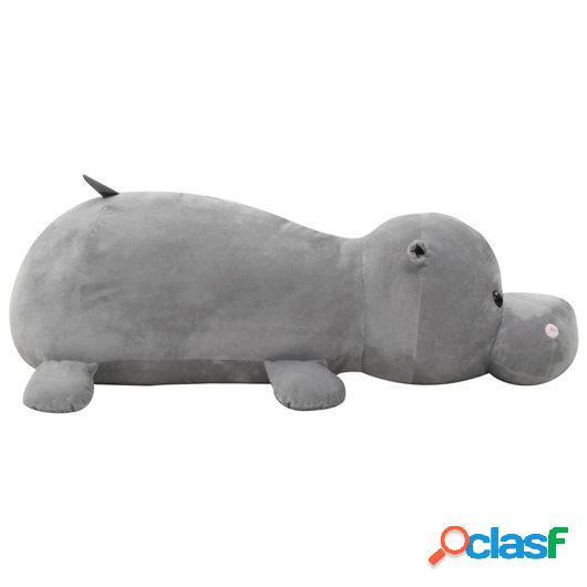 Hipopótamo de peluche gris