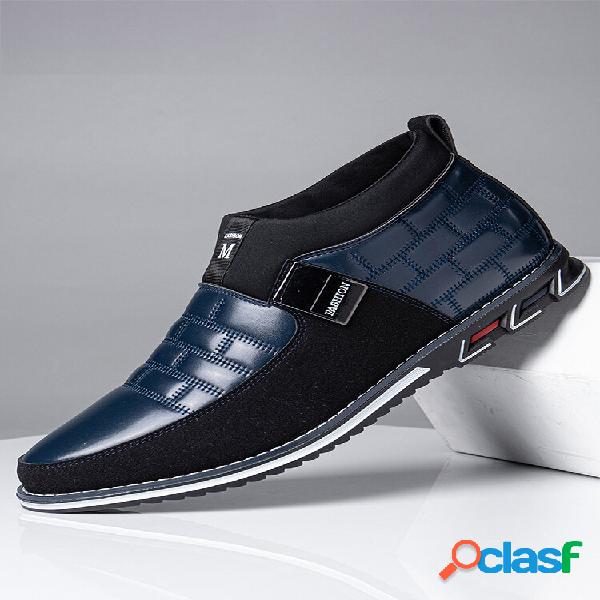 Hombre Classic Casual de negocios sin cordones en cuero