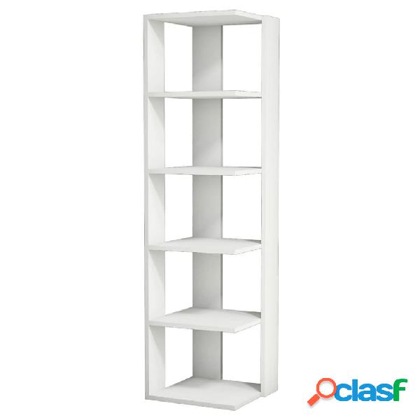 Homemania Estantería Corner blanca 41,8x41,8x160,8 cm