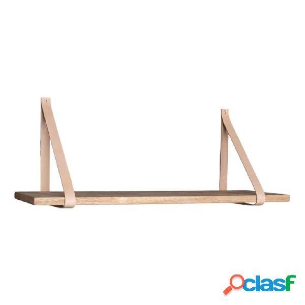 House Nordic Estante con correas de cuero Lila color natural
