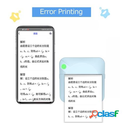 Impresora térmica portátil de bolsillo Impresora de error