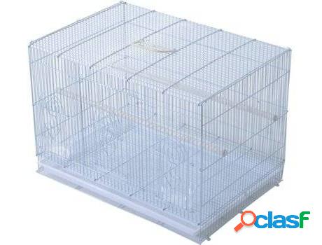 Jaula para Pájaros PAWHUT (Blanco - 60x41x41cm - Hierro)