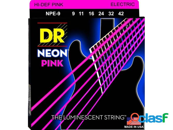 Juego de Cuerdas Guitarra Eléctrica DR NPE-9 Neon Pink