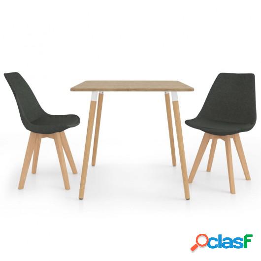 Juego de comedor 3 piezas gris oscuro