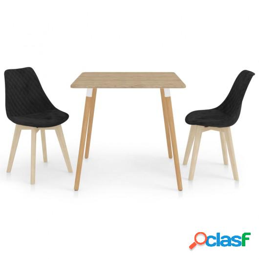 Juego de comedor 3 piezas negro