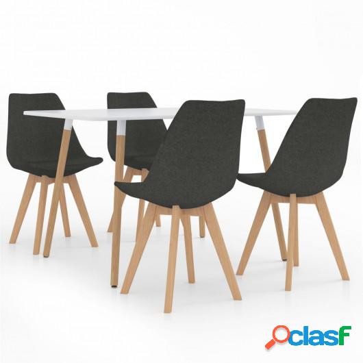 Juego de comedor 5 piezas gris oscuro