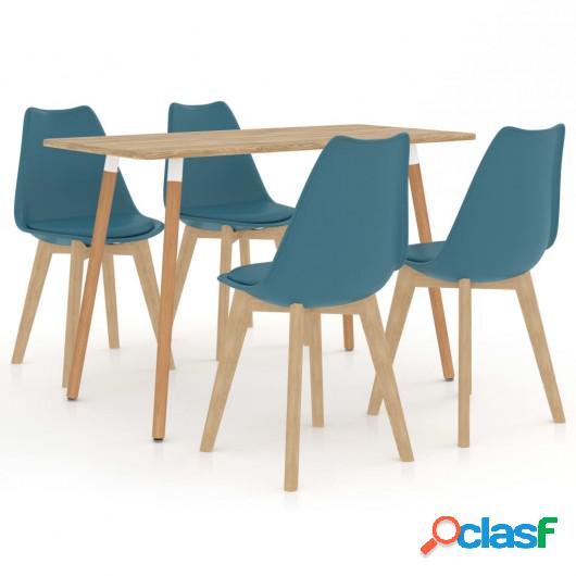 Juego de comedor 5 piezas turquesa