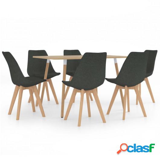 Juego de comedor 7 piezas gris oscuro