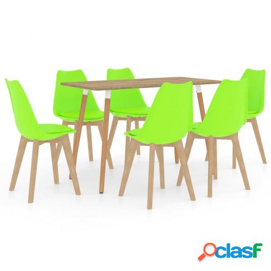 Juego de comedor 7 piezas verde