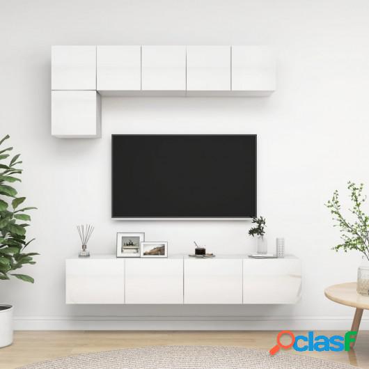 Juego de mueble para TV de 5 piezas aglomerado blanco