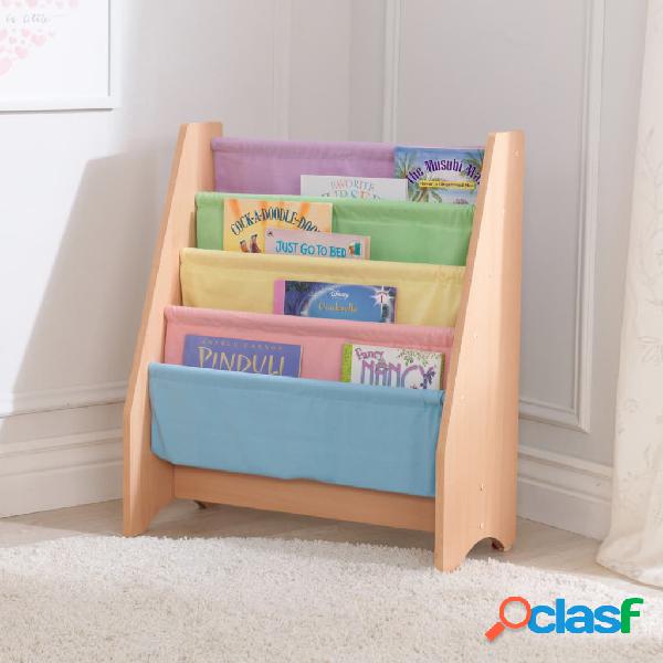 KidKraft Librería infantil de tela pastel natural