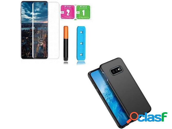 Kit Carcasa, Protector de Vidrio Nano Curved UV y Soporte