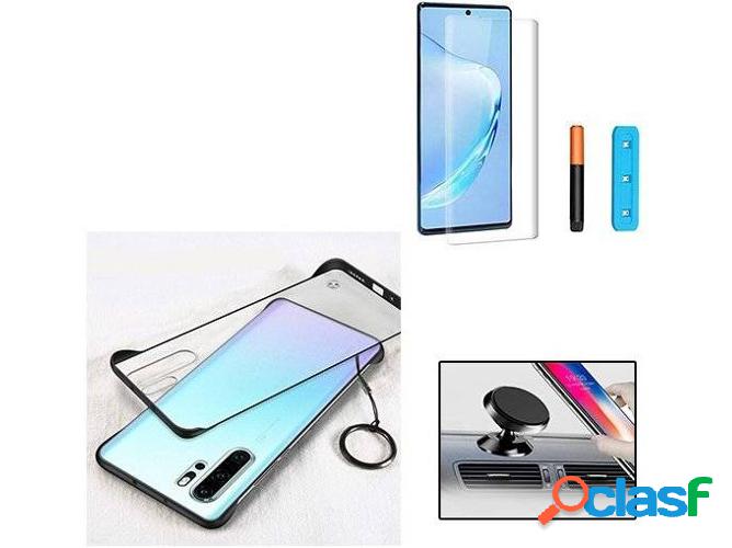 Kit Carcasa, Protector de Vidrio Nano Curved UV y Soporte