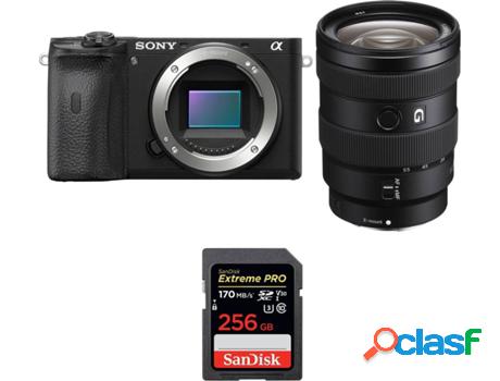 Kit Cámara Mirrorless, Objectivo y Tarjeta de Memória SONY