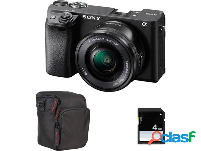 Kit Cámara Mirrorless SONY A 6400 + 16-50 + FT + SD