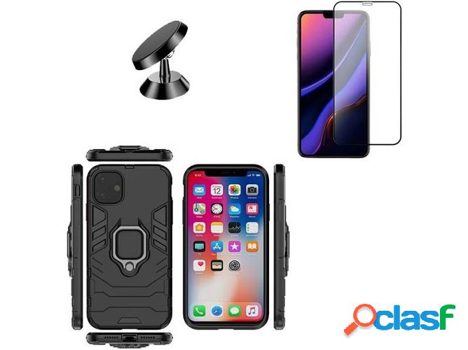 Kit Funda, Protector de Cristal 5D Full Cover y Soporte