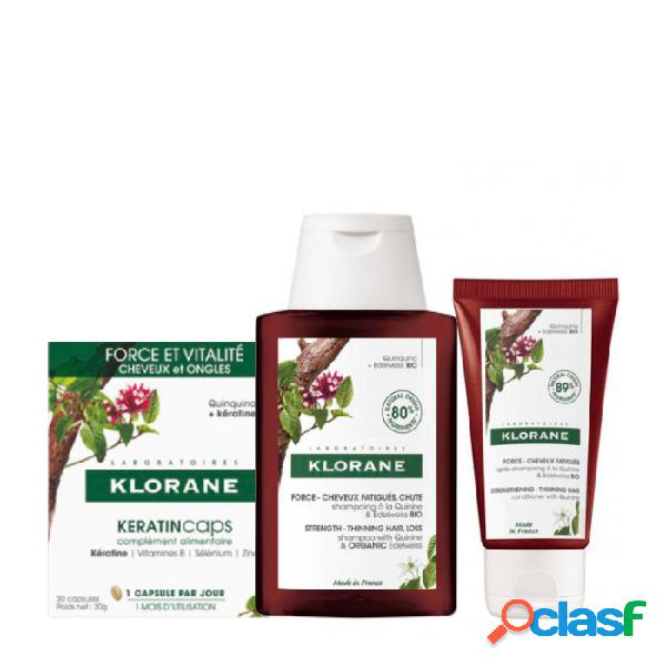 Klorane Pack Quinina Champú + Acondicionador + Cápsulas