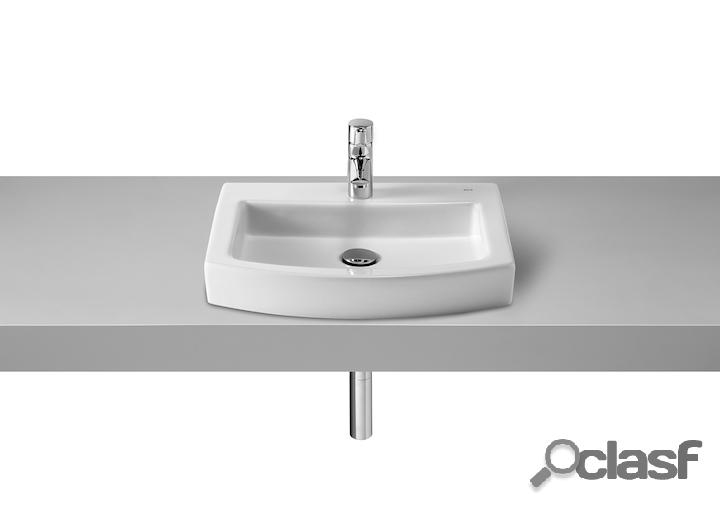Lavabo de porcelana Roca Hall sobre encimera 520x440x125mm