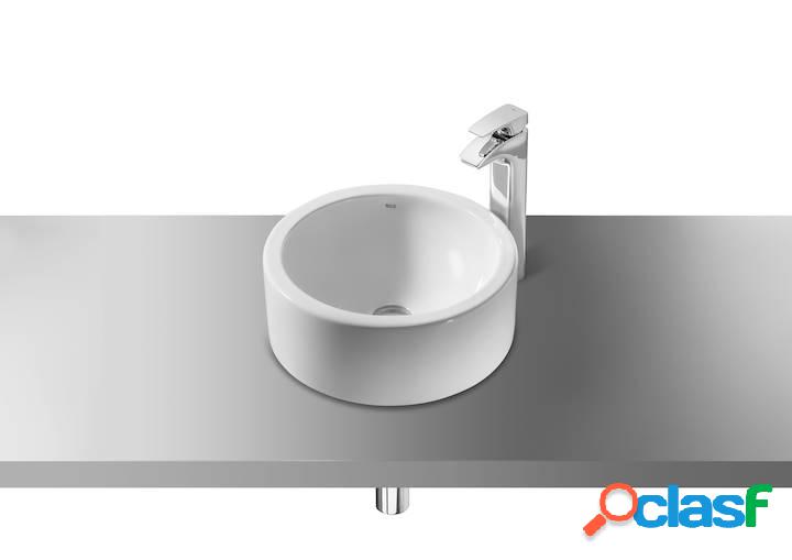 Lavabo de porcelana Roca Terra sobre encimera 390x390x150mm