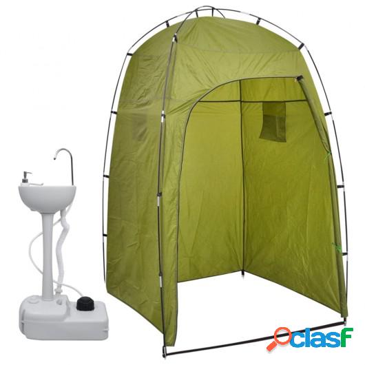 Lavabo portátil para camping con carpa 20 L