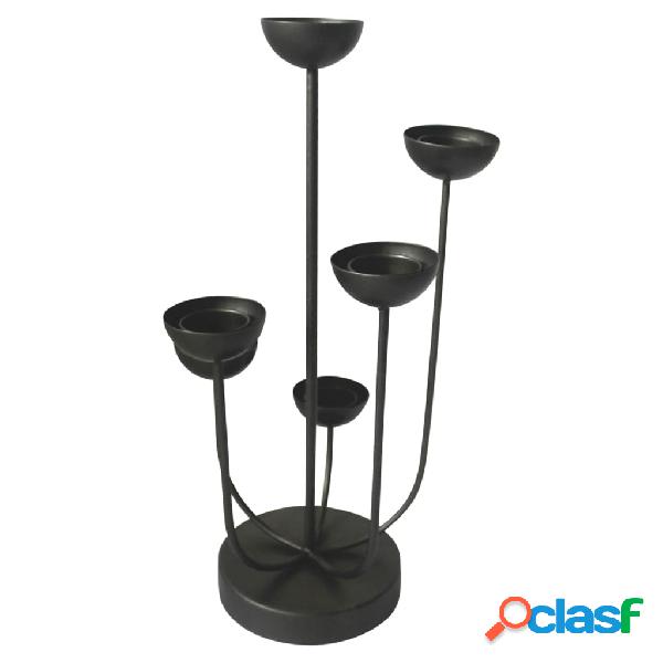 Lesli Living Soportes de vela Mira negro 45,5 cm