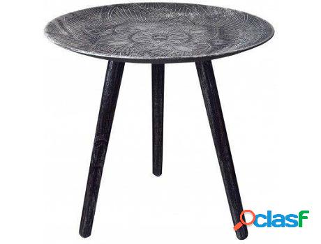 Mesa HOGAR Y MÁS Auiliar Salón De Madera Plata Mandala