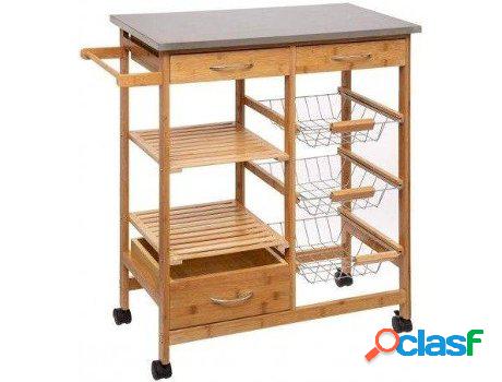Mesa HOGAR Y MÁS Servicio Con Rueda Y Cajone (madera de
