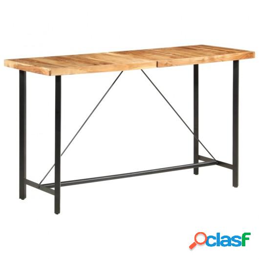 Mesa alta de cocina de madera maciza de acacia 180x70x107 cm