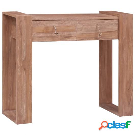 Mesa consola de madera maciza de teca 90x35x75 cm