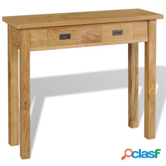 Mesa consola de teca maciza 90x30x80 cm