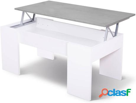 Mesa de Centro FORES Elevadora (Blanco Artik - Gris Cemento