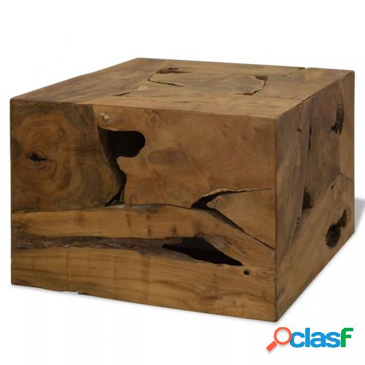 Mesa de centro 50x50x35 cm de madera de teca genuina marrón