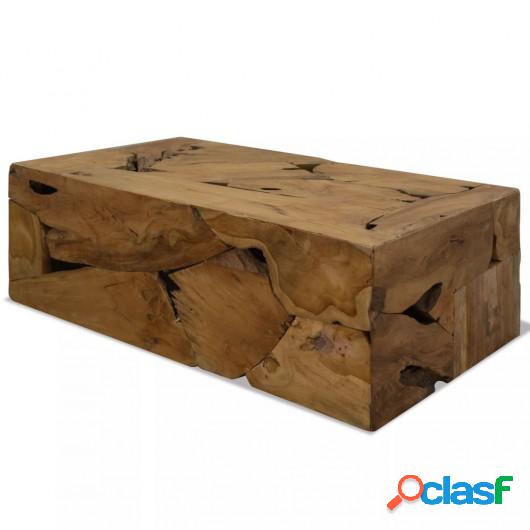 Mesa de centro 90x50x35 cm de madera de teca genuina marrón